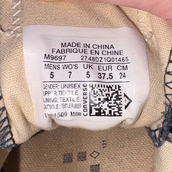 Converse‎ Chuck Taylor All Star Low Top Sneakers Navy Blue Canvas Size 7 Unisex - Picture 8 of 8